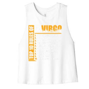 Top 10 Rules Of Virgo Zodiac Sign Funny Gift Women's Racerback Cropped Tank