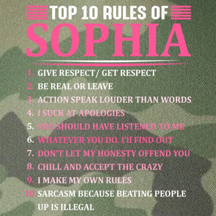 Top 10 Rules Of Sophia Sophia First Name Gift Legacy Tie Dye Trucker Hat