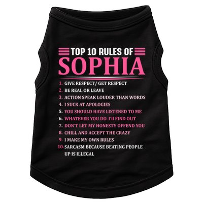 Top 10 Rules Of Sophia Sophia First Name Gift Doggie Tank