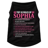 Top 10 Rules Of Sophia Sophia First Name Gift Doggie Tank