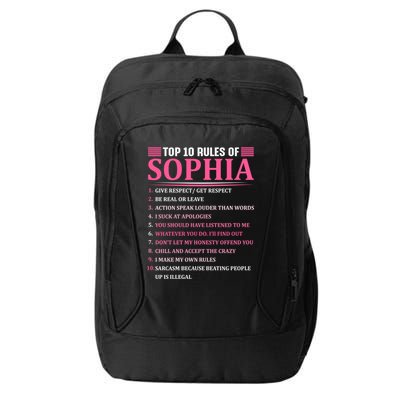 Top 10 Rules Of Sophia Sophia First Name Gift City Backpack