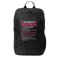 Top 10 Rules Of Sophia Sophia First Name Gift City Backpack