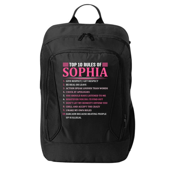 Top 10 Rules Of Sophia Sophia First Name Gift City Backpack