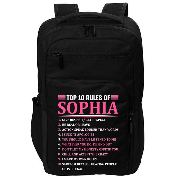 Top 10 Rules Of Sophia Sophia First Name Gift Impact Tech Backpack