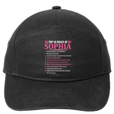 Top 10 Rules Of Sophia Sophia First Name Gift 7-Panel Snapback Hat