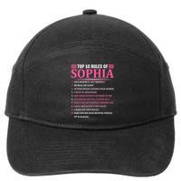 Top 10 Rules Of Sophia Sophia First Name Gift 7-Panel Snapback Hat