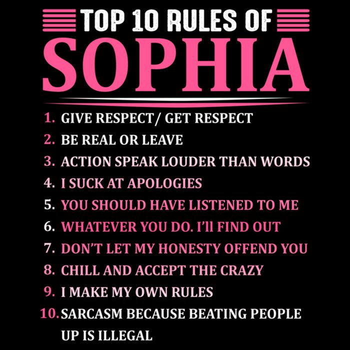 Top 10 Rules Of Sophia Sophia First Name Gift Bucket Hat