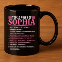 Top 10 Rules Of Sophia Sophia First Name Gift 11oz C Handle Ceramic Mug