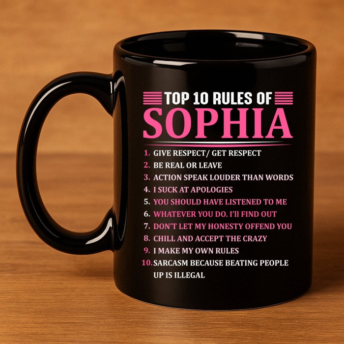 Top 10 Rules Of Sophia Sophia First Name Gift 11oz C Handle Ceramic Mug