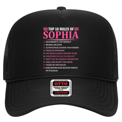 Top 10 Rules Of Sophia Sophia First Name Gift Trucker Hat