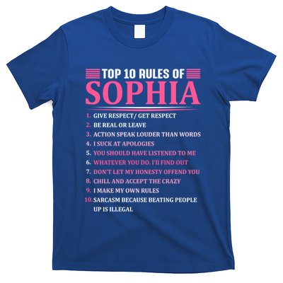 Top 10 Rules Of Sophia Sophia First Name Gift T-Shirt