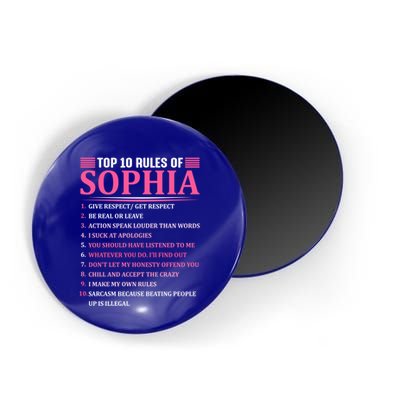 Top 10 Rules Of Sophia Sophia First Name Gift Magnet