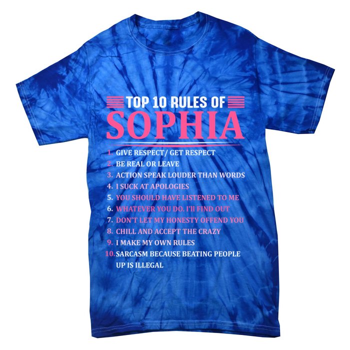 Top 10 Rules Of Sophia Sophia First Name Gift Tie-Dye T-Shirt