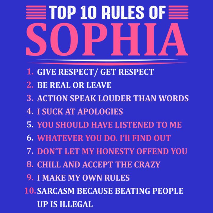 Top 10 Rules Of Sophia Sophia First Name Gift Tank Top