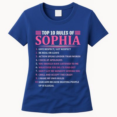 Top 10 Rules Of Sophia Sophia First Name Gift Womens T-Shirt