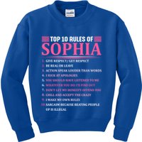 Top 10 Rules Of Sophia Sophia First Name Gift Kids Sweatshirt