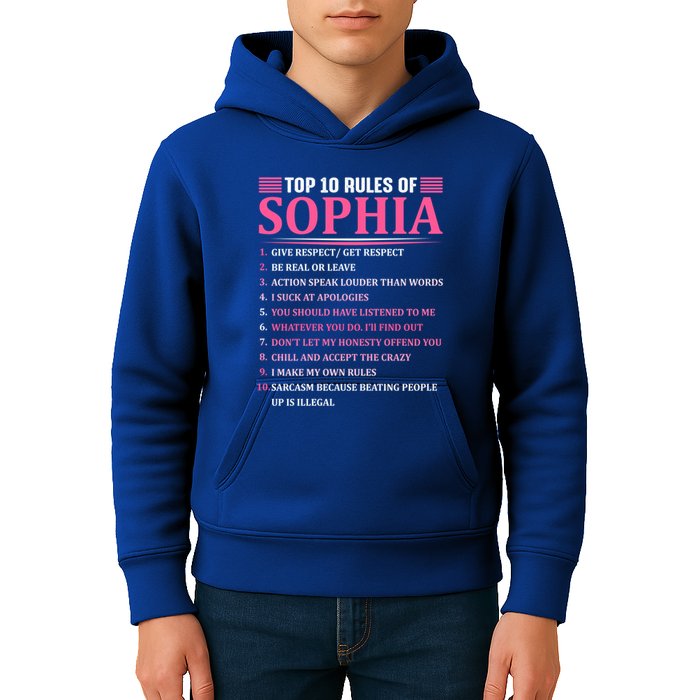 Top 10 Rules Of Sophia Sophia First Name Gift Kids Hoodie
