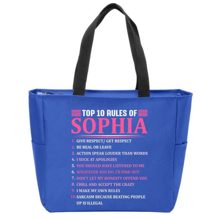 Top 10 Rules Of Sophia Sophia First Name Gift Zip Tote Bag