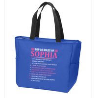 Top 10 Rules Of Sophia Sophia First Name Gift Zip Tote Bag