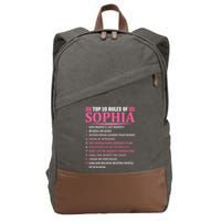 Top 10 Rules Of Sophia Sophia First Name Gift Cotton Canvas Backpack