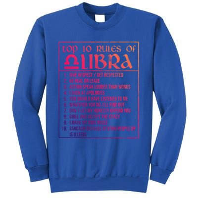 Top 10 Rules Libra Zodiac Sign September October Birthday Funny Gift Sweatshirt