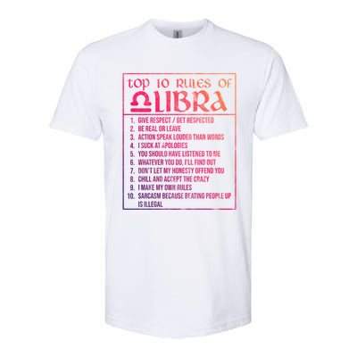 Top 10 Rules Libra Zodiac Sign September October Birthday Funny Gift Softstyle CVC T-Shirt