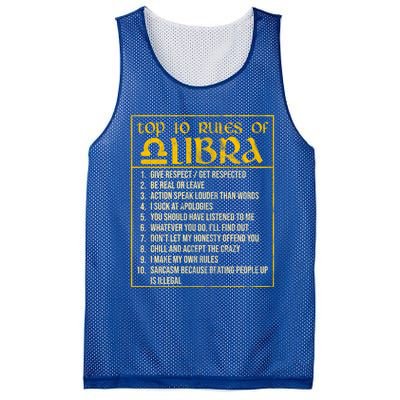 Top 10 Rules Libra Zodiac Sign September October Birthday Gift Mesh Reversible Basketball Jersey Tank