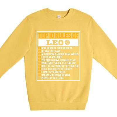 Top 10 Rules Of Leo Birthday Horoscope Gift Premium Crewneck Sweatshirt