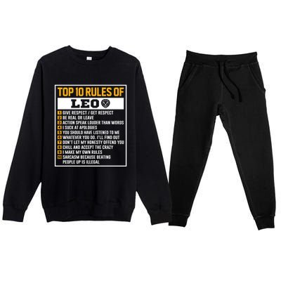 Top 10 Rules Of Leo Birthday Horoscope Gift Premium Crewneck Sweatsuit Set