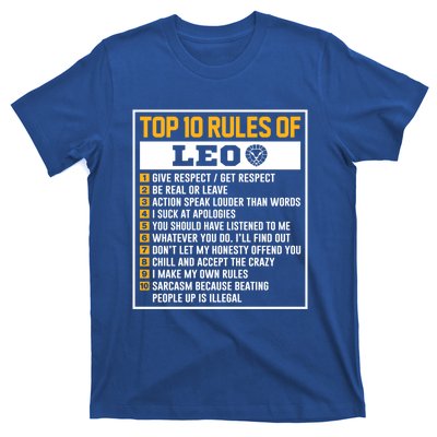 Top 10 Rules Of Leo Birthday Horoscope Gift T-Shirt