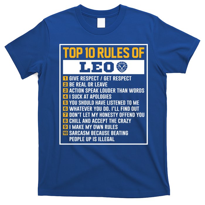 Top 10 Rules Of Leo Birthday Horoscope Gift T-Shirt