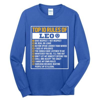 Top 10 Rules Of Leo Birthday Horoscope Gift Tall Long Sleeve T-Shirt