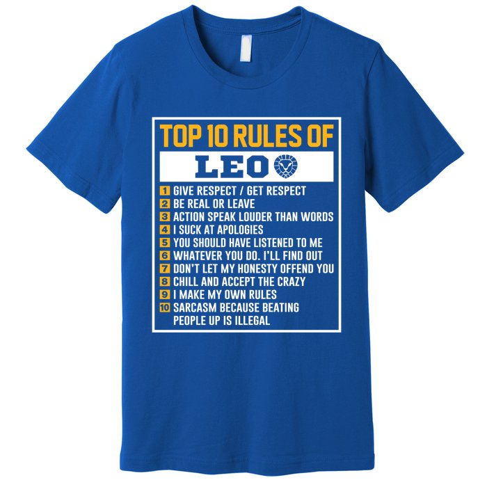 Top 10 Rules Of Leo Birthday Horoscope Gift Premium T-Shirt