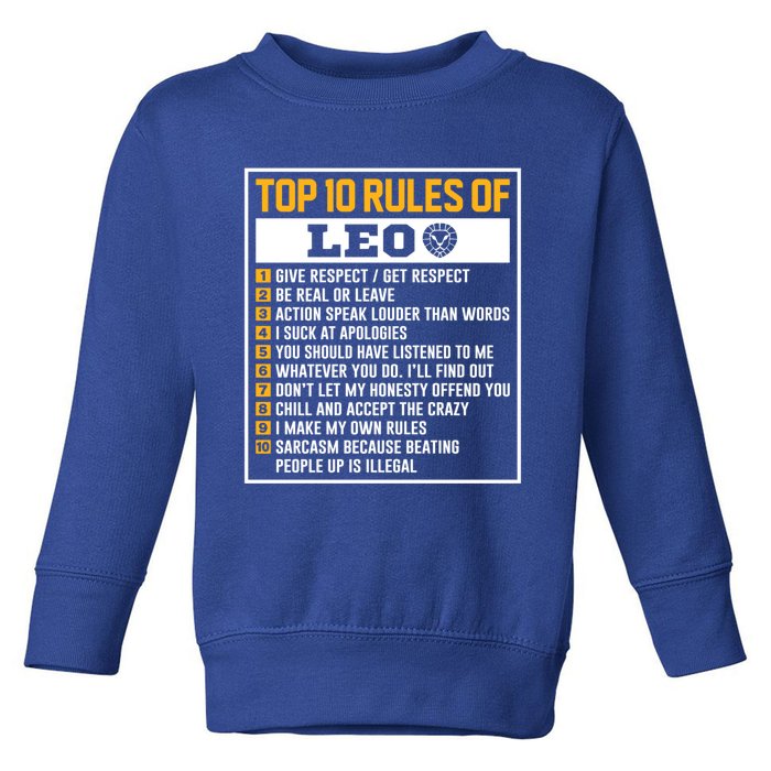 Top 10 Rules Of Leo Birthday Horoscope Gift Toddler Sweatshirt