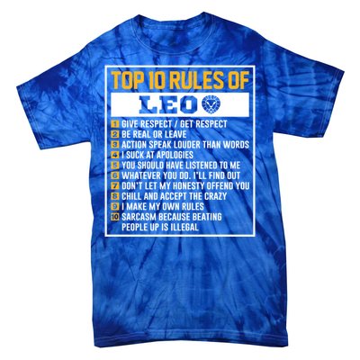 Top 10 Rules Of Leo Birthday Horoscope Gift Tie-Dye T-Shirt