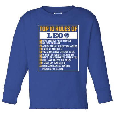 Top 10 Rules Of Leo Birthday Horoscope Gift Toddler Long Sleeve Shirt