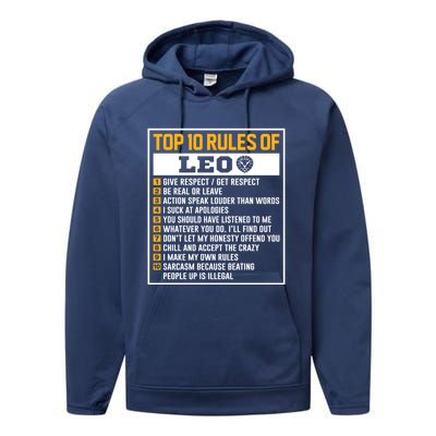 Top 10 Rules Of Leo Birthday Horoscope Gift Performance Fleece Hoodie