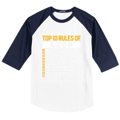 Top 10 Rules Of Leo Birthday Horoscope Gift Baseball Sleeve Shirt