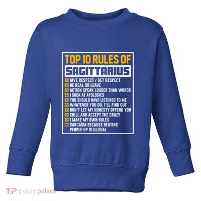 Top 10 Rules Of Sagittarius Birthday Horoscope Gift Toddler Sweatshirt