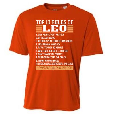 Top 10 Rules Of Leo Zodiac Give Respect Get Respect Cute Gift Cooling Performance Crew T-Shirt