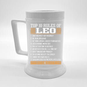 Top 10 Rules Of Leo Zodiac Give Respect Get Respect Cute Gift Beer Stein