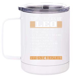 Top 10 Rules Of Leo Zodiac Give Respect Get Respect Cute Gift 12 oz Stainless Steel Tumbler Cup