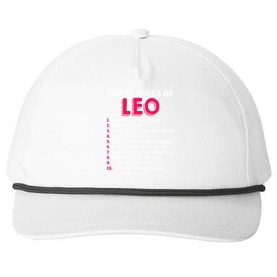 Top 10 Rules Of Leo Zodiac Sign Gift Snapback Five-Panel Rope Hat