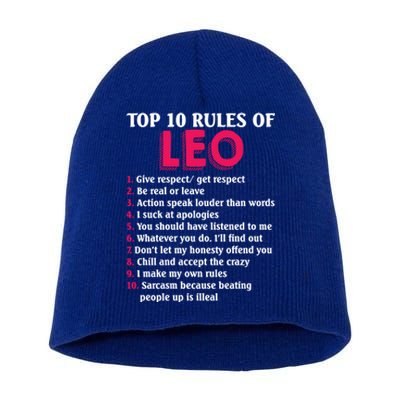 Top 10 Rules Of Leo Zodiac Sign Gift Short Acrylic Beanie