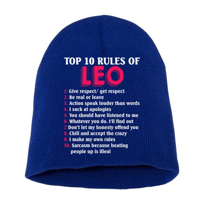 Top 10 Rules Of Leo Zodiac Sign Gift Short Acrylic Beanie