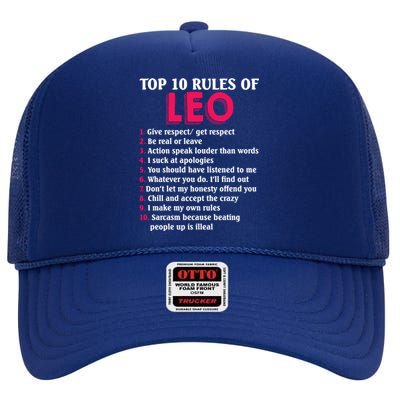 Top 10 Rules Of Leo Zodiac Sign Gift High Crown Mesh Back Trucker Hat