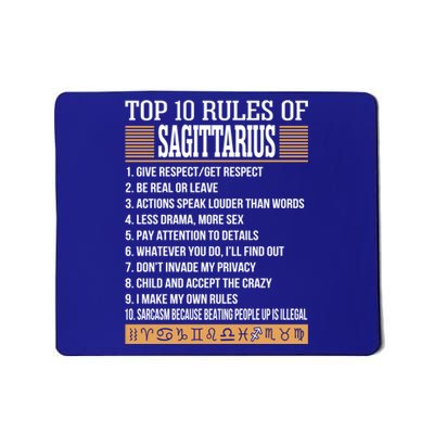 Top 10 Rules Of Sagittarius Zodiac Give Respect Get Respect Funny Gift Mousepad