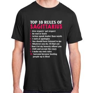 Top 10 Rules Of Sagittarius Zodiac Sign Gift Adult ChromaSoft Performance T-Shirt