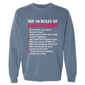 Top 10 Rules Of Sagittarius Zodiac Sign Gift Garment-Dyed Sweatshirt