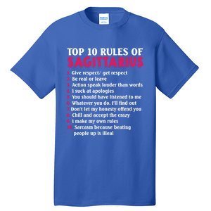 Top 10 Rules Of Sagittarius Zodiac Sign Gift Tall T-Shirt